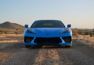 Frontal hero shot of the Chevrolet Corvette.