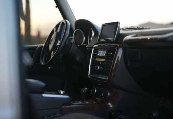 Interior shot of the Mercedes Benz G-Wagon displaying the efficient dashboard