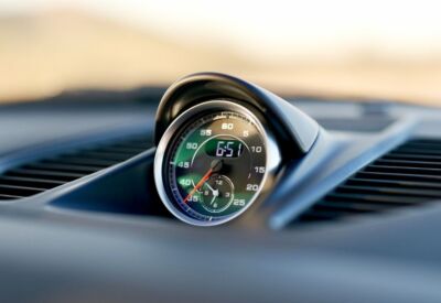 Interior shot of the Porsche 911 dashboard