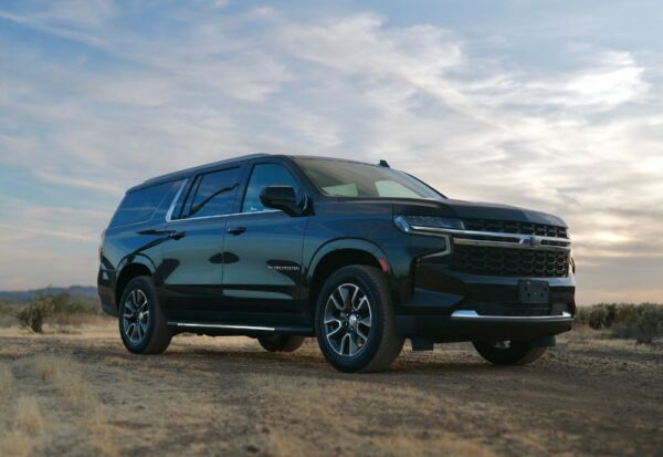 Wide angle side shot of the Chevrolet Suburban