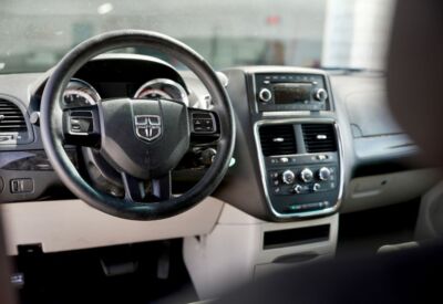 Interior shot of the Ford Bronco displaying the drivers side steering column