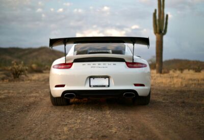 Rear facing shot of the Porsche 911