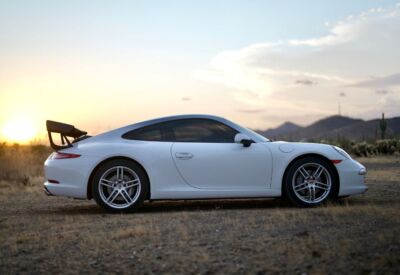 Wide side shot of the Porsche 911 facing right