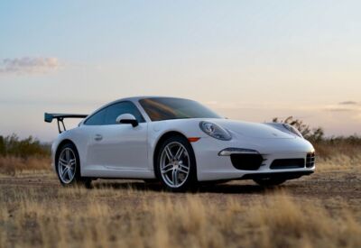 Wide front angle shot of the Porsche 911 facing right