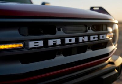 Close up shot of the Ford Bronco front grill