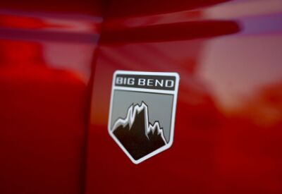 Close up shot of the Ford Bronco emblem