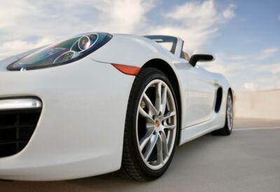 Close up shot of the Porsche Boxster wheel
