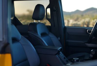 Medium shot of the interior of the Ford Bronco displaying the comfortable seating