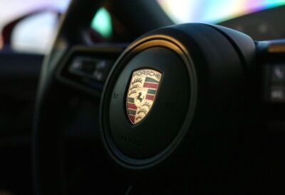 Close up shot of the steering wheel