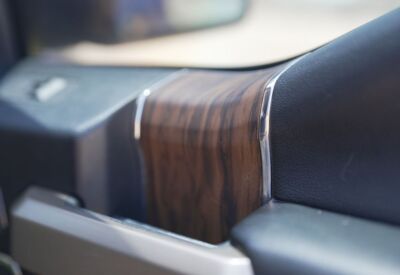 Interior close up shot of the Ford F-150 door handle