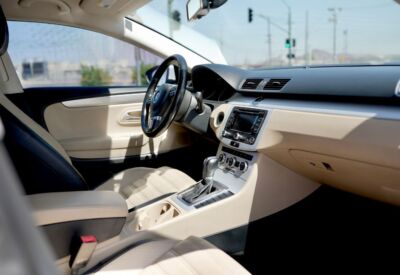 Interior shot of the Volkswagen CC steering column