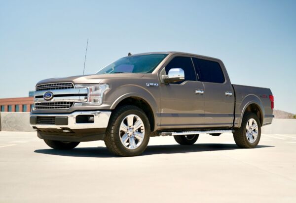 Tilted angle frontal shot of the Ford F-150