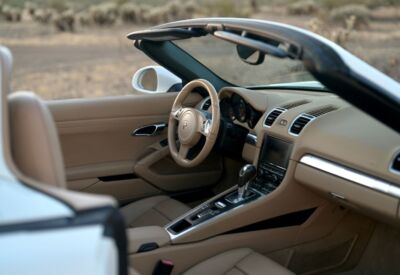 Porsche Boxster top down interior shot