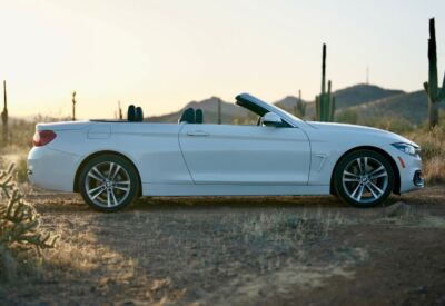 Right facing shot of a BMW 4-Series Convertible.