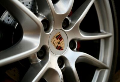 Close up shot of the Porsche Cayman wheel