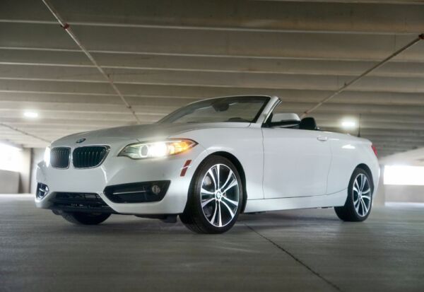 front angle shot of the BMW 2-Series Convertible in a parking lot