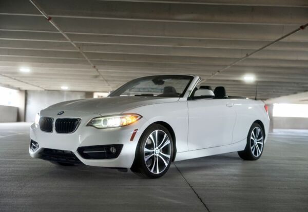 Front angle shot of the BMW 2-Series Convertible tilted down